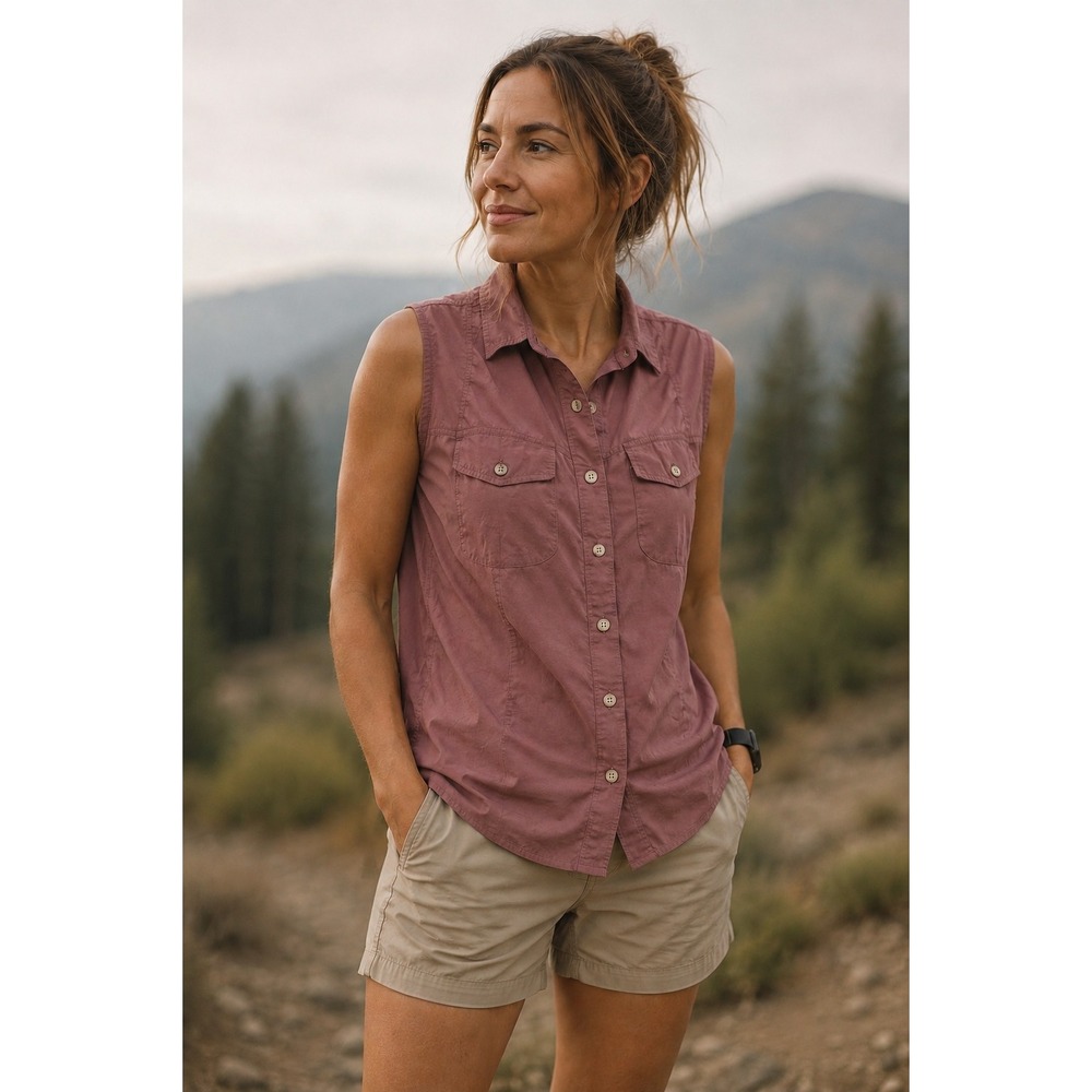 The North Face Minimalist Nylon Fisherman Hiking Shirt Vest Nantucket Red Size M